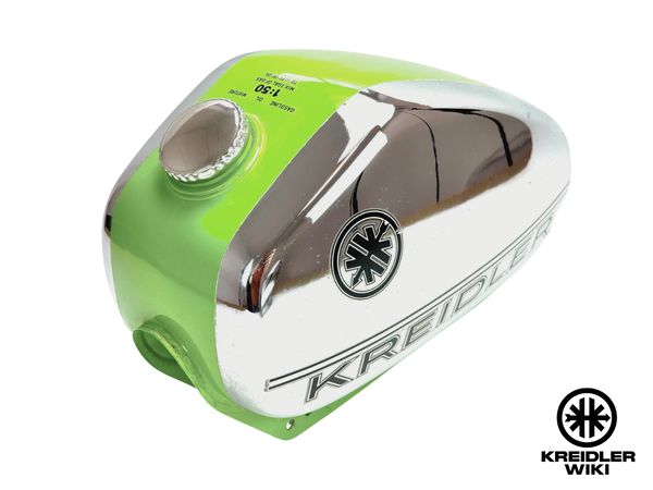 Benzinetank chrome/golfgroen 335.08.88/87